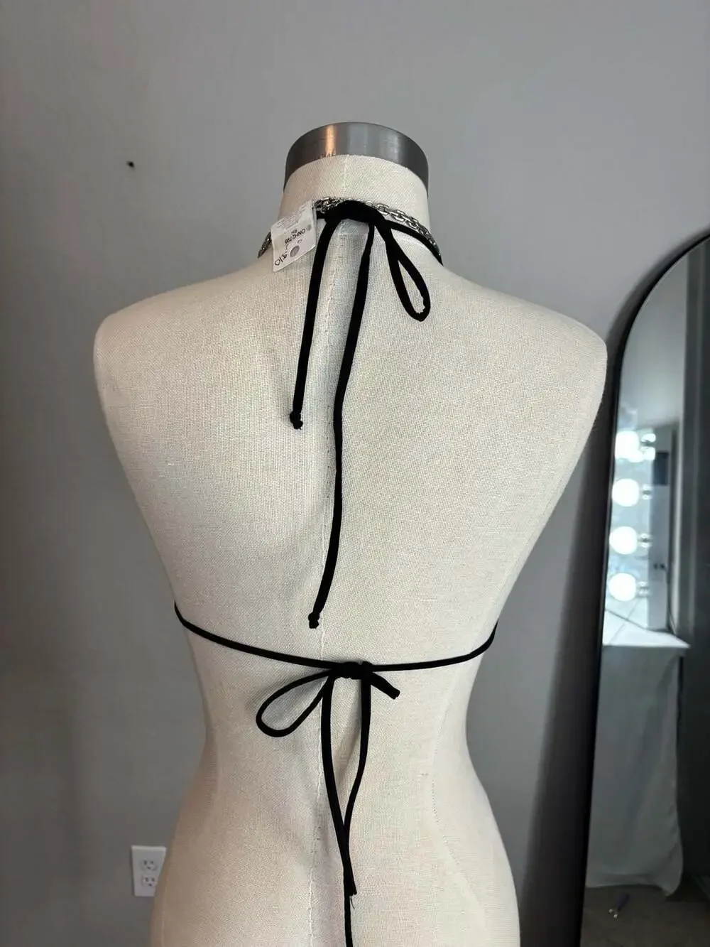 Tiger Print Triangle Halter Bikini Top